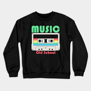 Tribute to Legends of Old School Music - Retro Cassette Tape Design Crewneck Sweatshirt